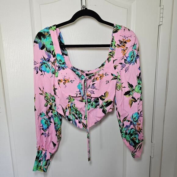 AFRM Tara Top in Candy Pink Bouquet sz small - Picture 5 of 7